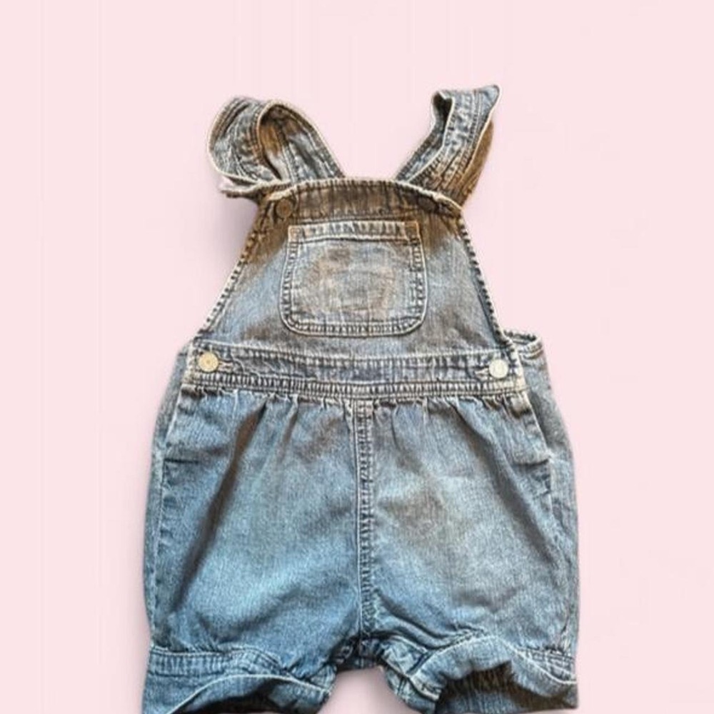 Gap Kids Baby Blue Denim Shortalls Overalls 18-24 Months Light Wash